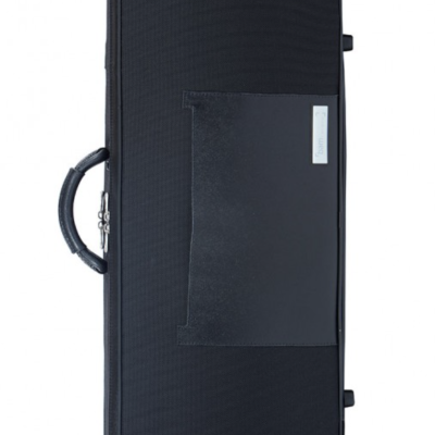 Mala rígida preta para instrumento com alça e bolso exterior