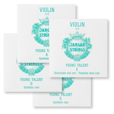 Quatro embalagens brancas de cordas para violino Jargar Strings Young Talent