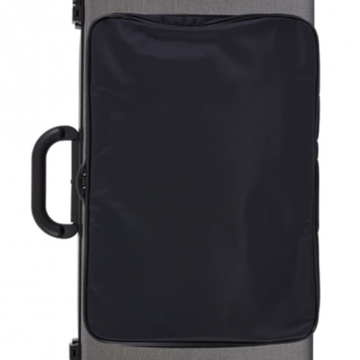 Estojo cinza para instrumento com bolso preto e etiqueta bam FRANCE