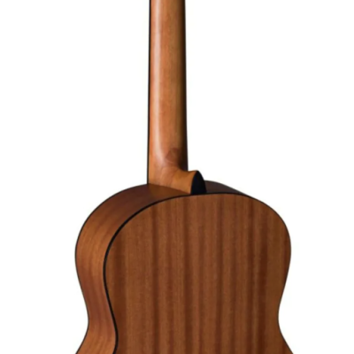 Guitarra clássica de madeira vista de trás