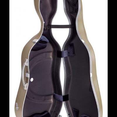 Estojo rígido aberto para guitarra clássica ou acústica, beje e preto