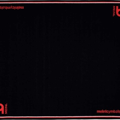 Tapete preto para bateria com bordas vermelhas e logos vermelhos MEINL