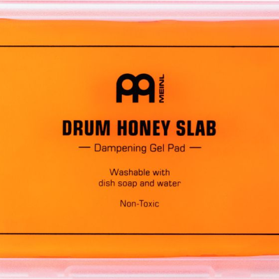 Almofada amortecedora de gel laranja DRUM HONEY SLAB da MEINL em caixa de plástico translúcido