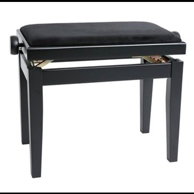 Banco para piano preto com assento estofado ajustável
