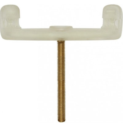 Suporte transparente com parafuso dourado para fixação