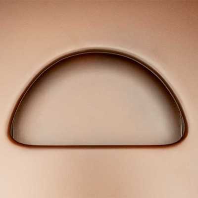 Puxador embutido semicircular metálico cobre