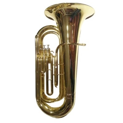 Tuba dourada em fundo branco