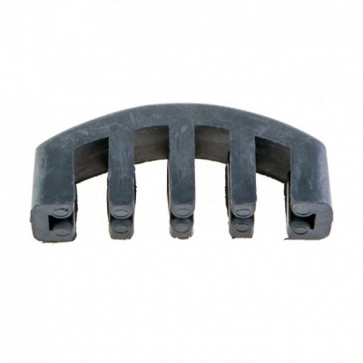 Espaçador de suporte preto semi-circular com cinco divisórias