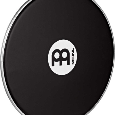 Pele para bateria preta com borda metálica e logotipo MEINL