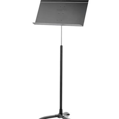 Suporte de música metálico preto com base tripé