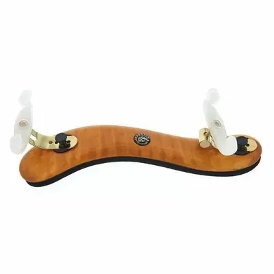 apoio para violino em madeira com suportes em plástico branco