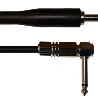 Cabos de áudio com conectores jack de 6,35 mm preto e metálico