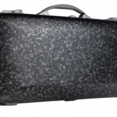 Estojo rígido preto marmoreado retangular com pega