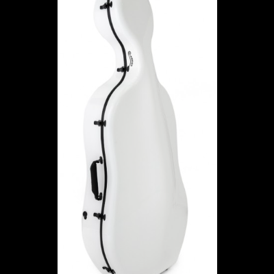 Estojo rígido branco para instrumento musical com fechos pretos