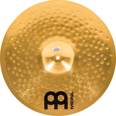 Prato de bateria dourado com textura e logo MEINL