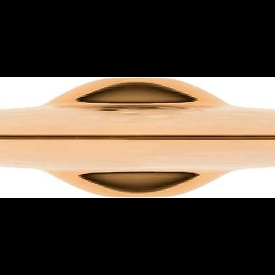 Penna esferográfica dourada metálica vista de perfil