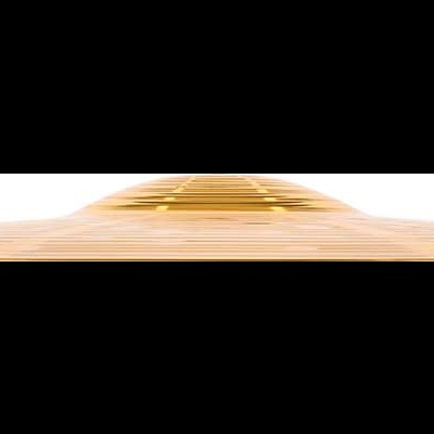 Vista superior de prancha de surfe amarela com padrão geométrico