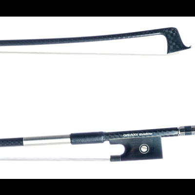 Arco para violino preto com inscrição 'GRIFFOY shadow' em fundo branco