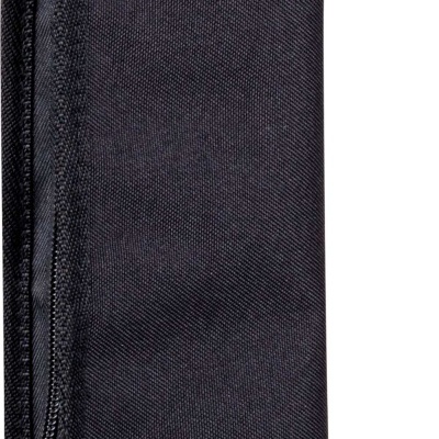 Mala fina negra com fecho de correr e alça para transporte