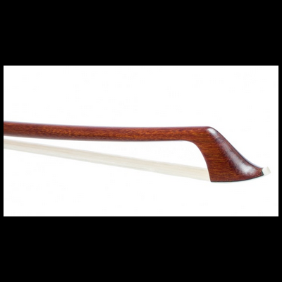 Arco de violino castanho com crina branca em fundo branco