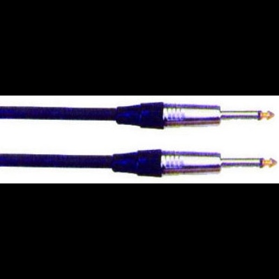 Cabo áudio jack 6,35 mm macho preto e metálico