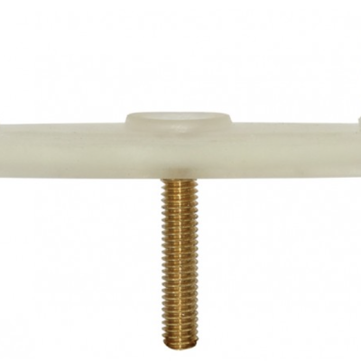 Suporte transparente de plástico com parafuso dourado