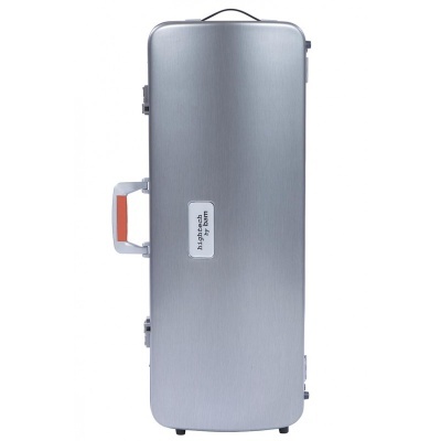 Estojo rígido prateado para instrumento musical com etiqueta Adaptable 3/4 4/4