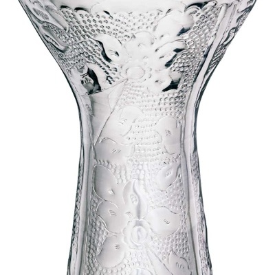 Tambor darbuka transparente com padrão floral e pele branca com logótipo preto