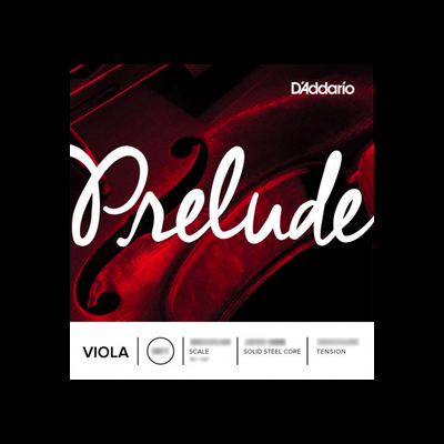 Embalagem de cordas para viola D'Addario Prelude com fundo vermelho e preto