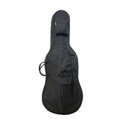 Capa preta para guitarra com bolsos frontais e alça para transporte