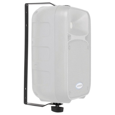 Coluna de som branca com suporte metálico