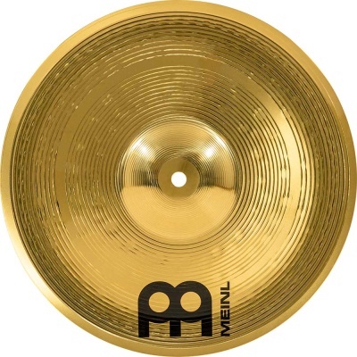 Prato de bateria dourado com logotipo MEINL
