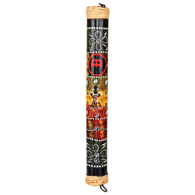 Didgeridoo decorativo com pintura tradicional aborígene e cortiça nas extremidades