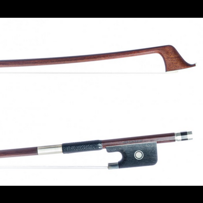 Arco para violino em madeira castanha com crina branca