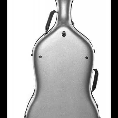 Estojo rígido cinzento metálico para violoncelo