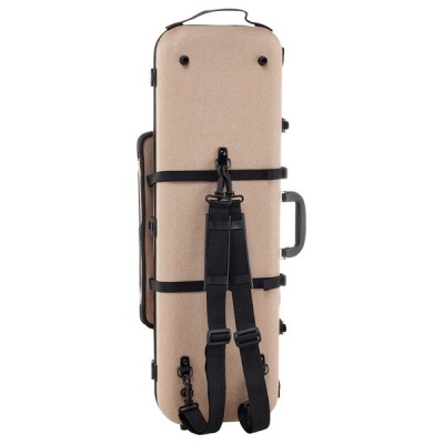 mala rígida para instrumento musical bege com alças pretas