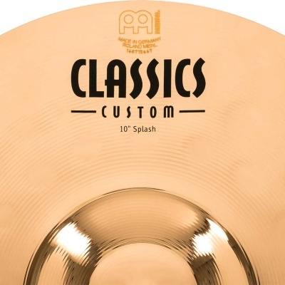 Prato musical bronze dourado brilhante com texto Meinl Classics Custom 10