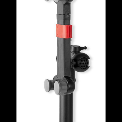 Suporte preto para dispositivo com ventosas e mola vermelha