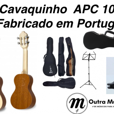 Cavaquinho APC 101 em madeira com capas, suporte de partituras e afinador