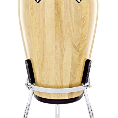 Timbal de madeira clara com tripé e ferragens cromadas, logótipo MEINL visível