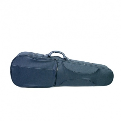 Estojo rígido preto para instrumento musical com bolso exterior