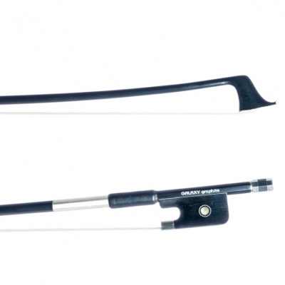 Arco para violino com madeira escura e crina branca com inscrição GALAXY graphite