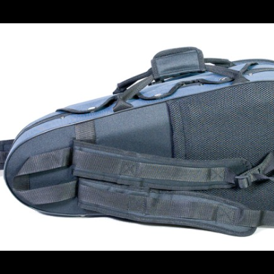 Bolsa para instrumento preta e cinza com alças ajustadas