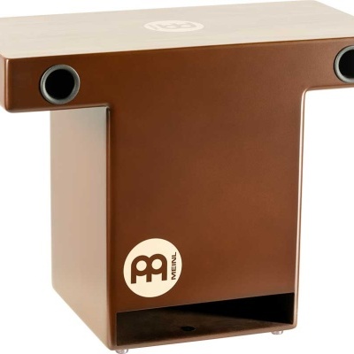 Cajón Meinl castanho em madeira com logótipo