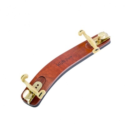 Espaçador de ombro para violino em madeira castanha com ferragens douradas