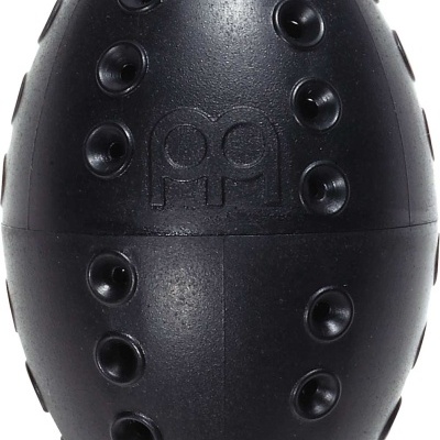 Brinquedo para cães preto em forma de ovo com textura e logo 'mp'