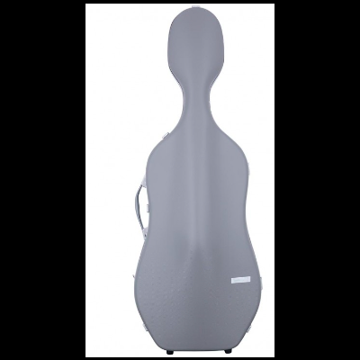 Estojo rígido cinzento para violoncelo com alça e fechos