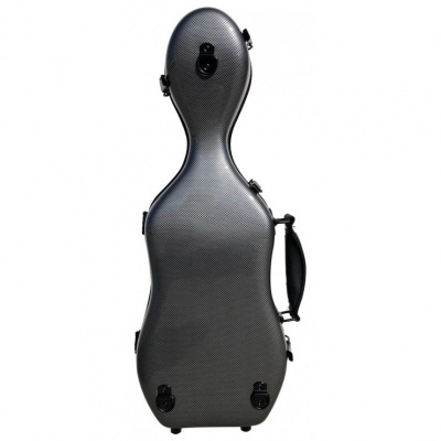 Estojo rígido cinza escuro para violino com alça e fechos pretos