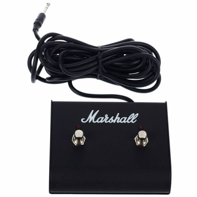 Pedal de pé preto Marshall com dois botões de metal e cabo longo