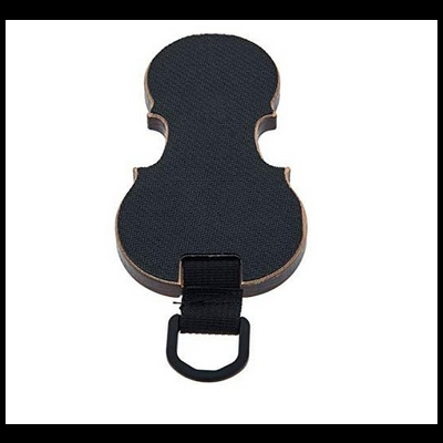 Suporte em forma de violino com textura preta e argola em D